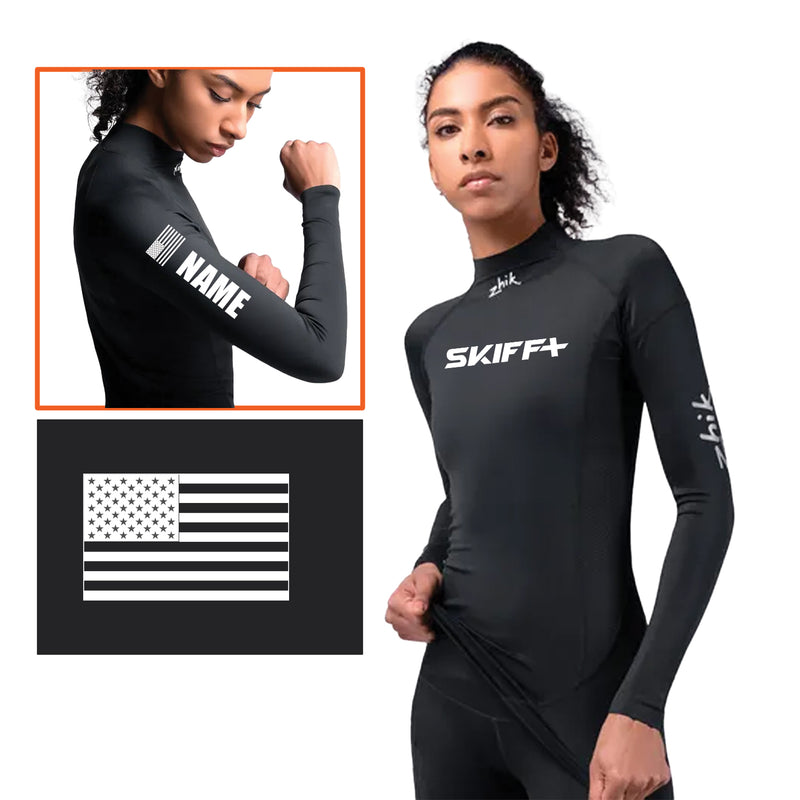 Zhik - Womens Eco Spandex UPF50+ Long Sleeve Rash Guard - Black